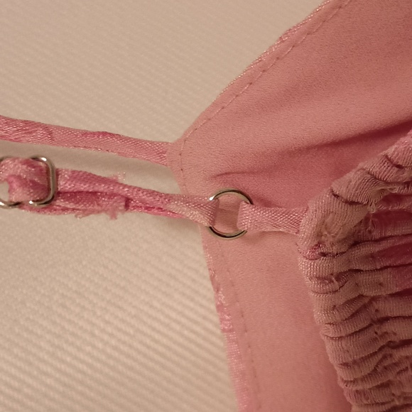 Storia -Coco McCall Shop- PINK FLORAL EMBOSSED MINI Babydoll DRESS Size M - Picture 11 of 15